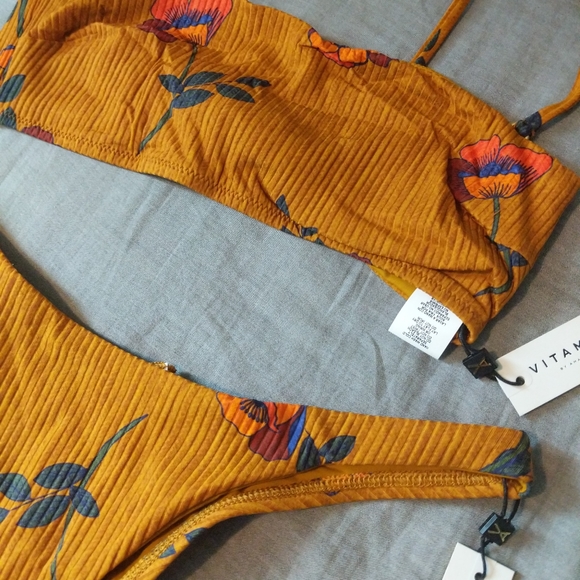 Vitamin A Mila Bandeau Bikini Top California Bottoms Florange - Picture 9 of 11